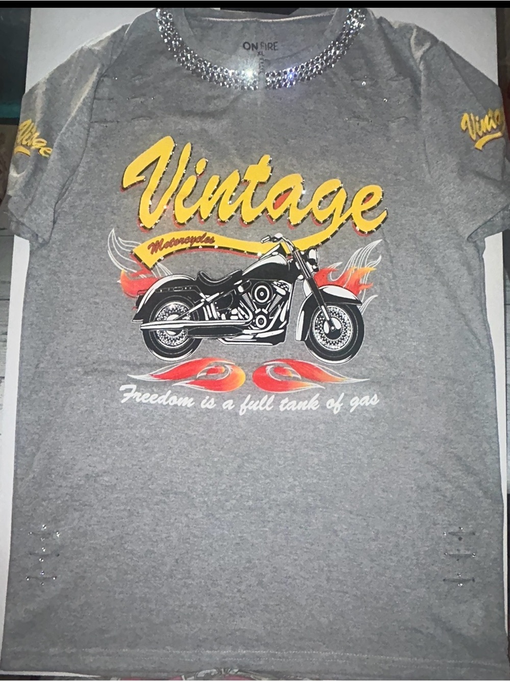 Customize Tee with Yellow 'Vintage' Motorcycle Graphic